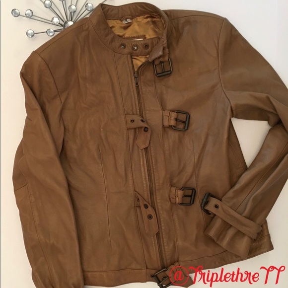 Jackets & Blazers - Tan Leather Lee Margram Jacket